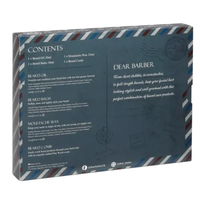 Set îngrijire barbă Dear Barber Collection pentru o barbă sănătoasă și bine întreținută.