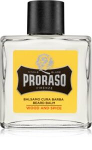 Balsam de barbă Proraso Wood & Spice, 100ml, hidratare și aromă plăcută.
