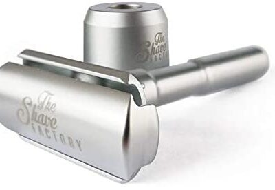 Aparat de ras clasic The Shave Factory, reglabil pentru bărbierit precis și confortabil.