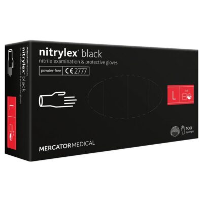 Manusi din nitril Mercator Medical Negru Large 100buc