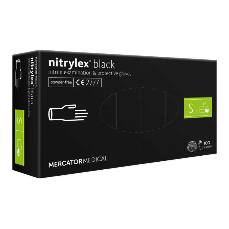 Manusi din nitril Mercator Medical Negru Small 100buc