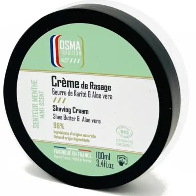 Recipient cremă de bărbierit răcoritoare Osma Tradition Mint 100ml.