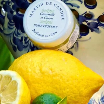 Borcan sticlă ulei pre-shave Martin de Candre 45ml cu cocos și lămâie