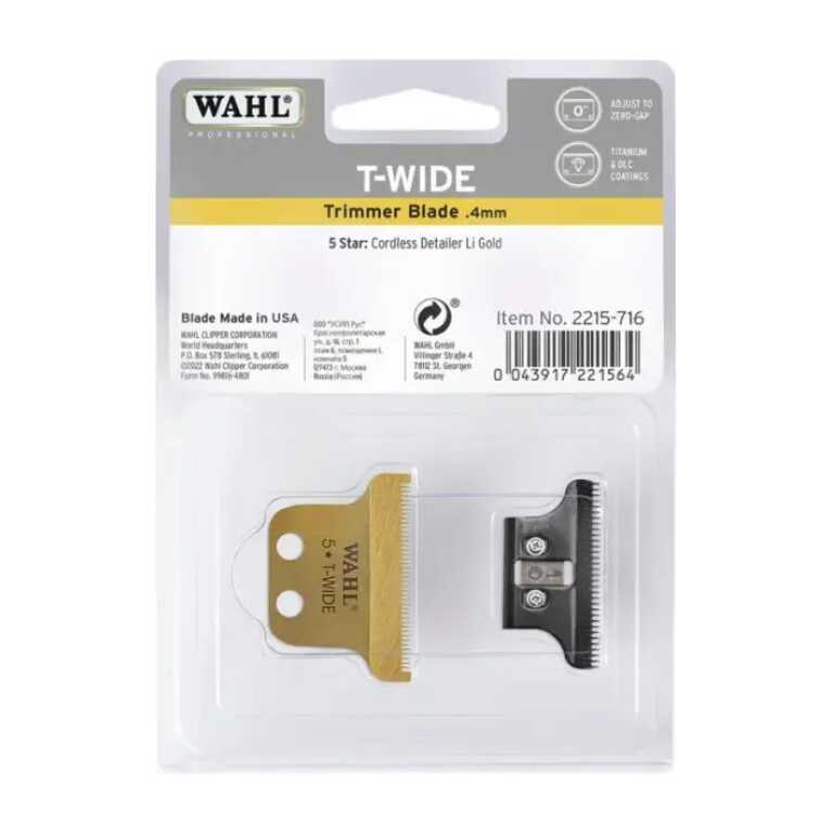 Tăietor Wahl T-Wide Gold pentru mașina de contur, lamă de 0.4mm, pentru tunsori precise.